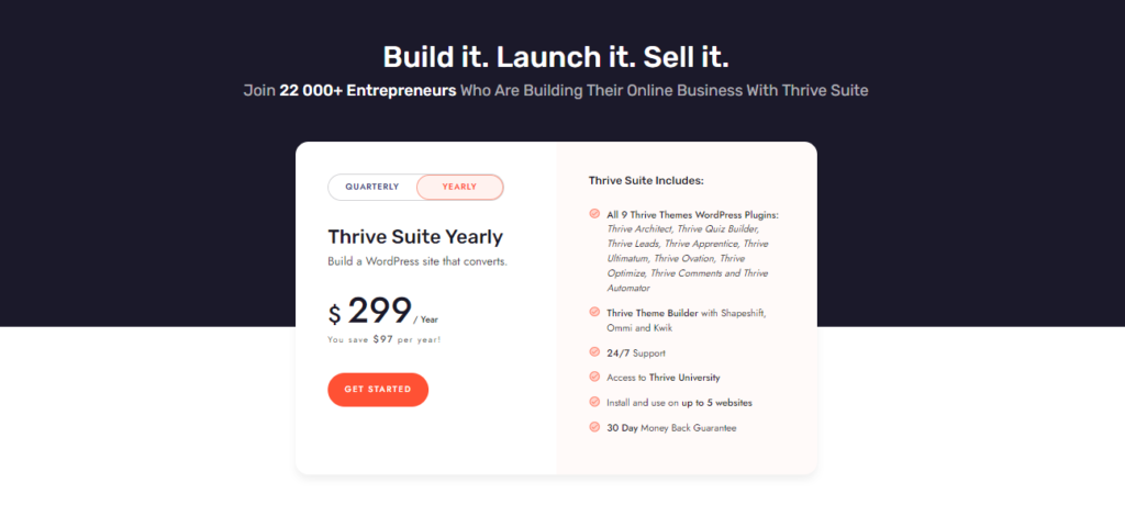 Thrive Suits Pricing