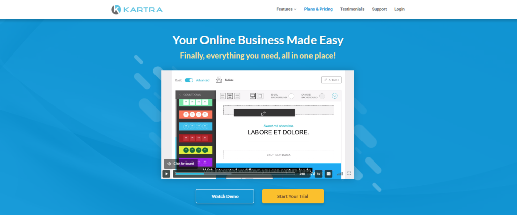 kartra landing page