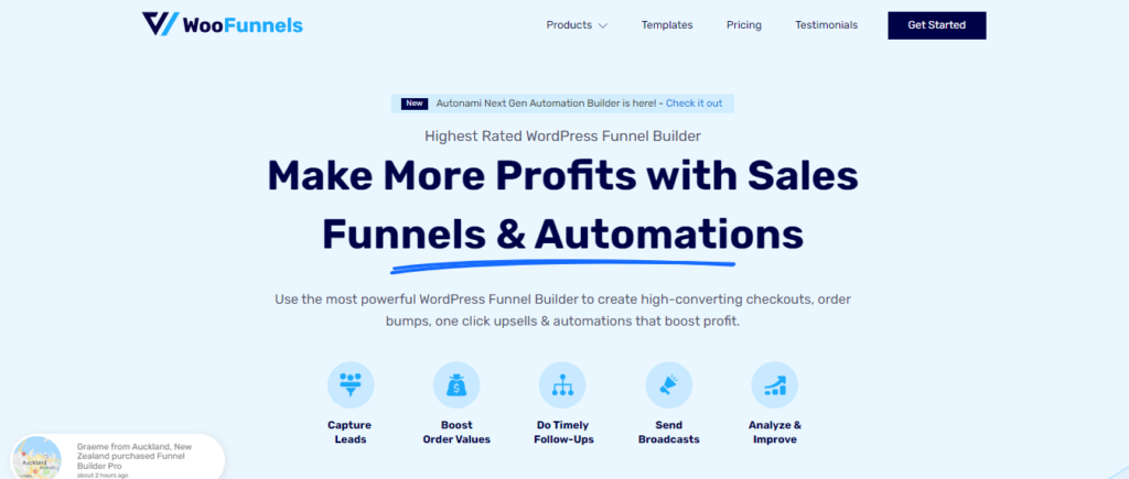 woofunnel landing page
